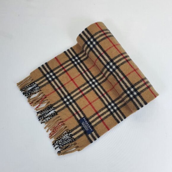 Genuine Burberry wool scarf for men and women size 68.5 inches Made in England
